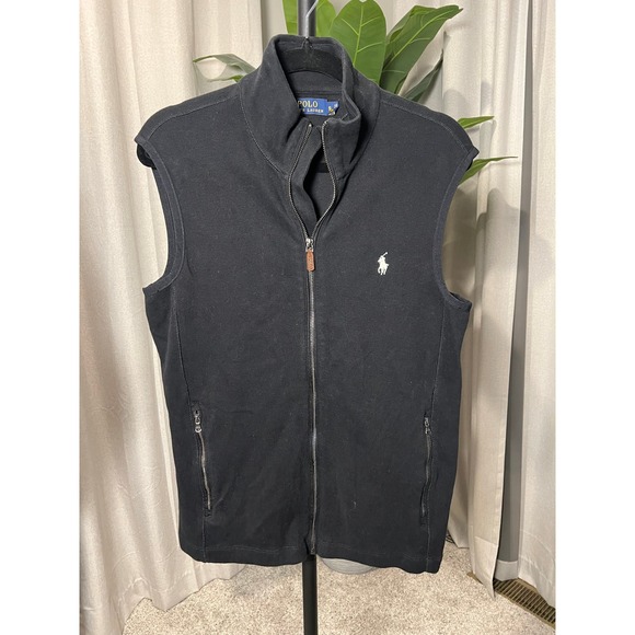 Polo Ralph Lauren Other - Polo Ralph Lauren Mens Full Zip Vest Black Mock Neck Pony Logo Small